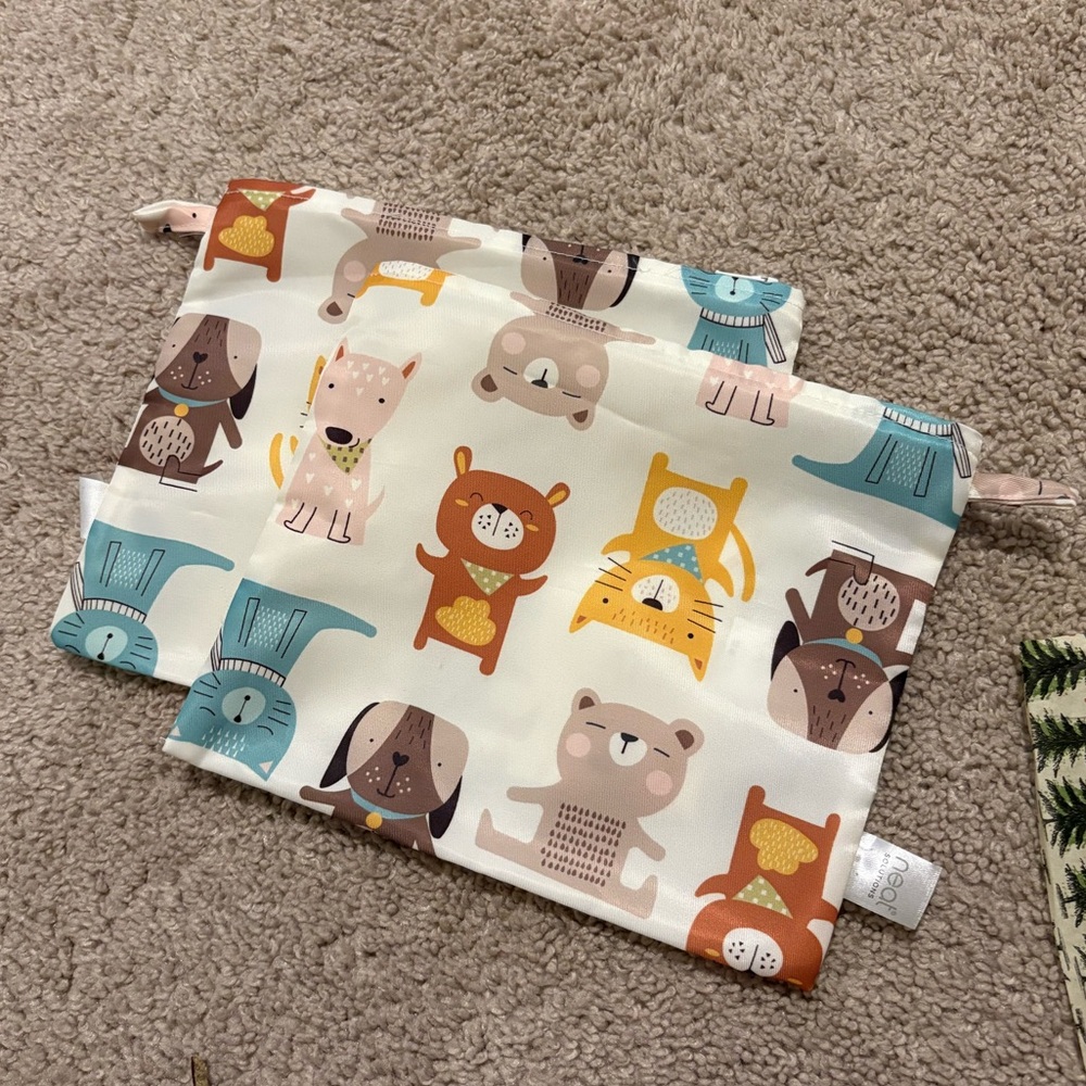 Set of Two Neat Solutions Wet N’ Dry Diaper Storage Container - Animals